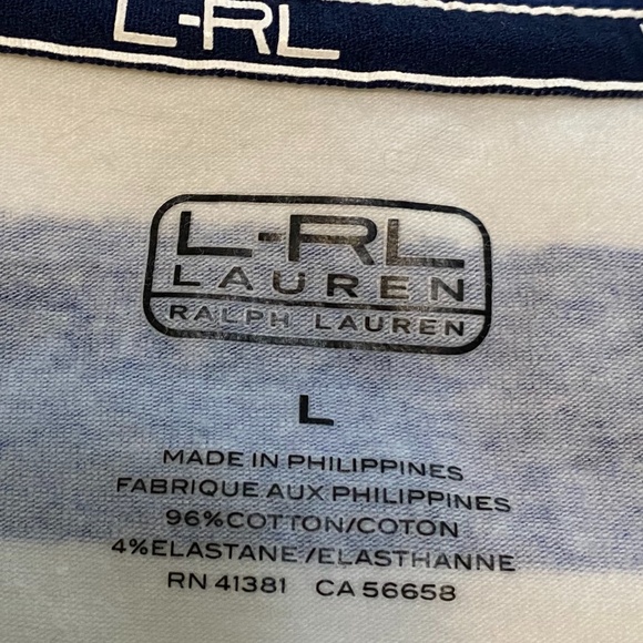 Ralph Lauren - Ladies Navy and green striped top - L - Picture 2 of 7